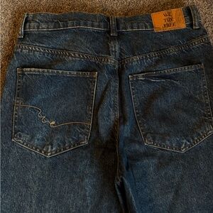 Free People Dark Blue Boyfriend Jeans